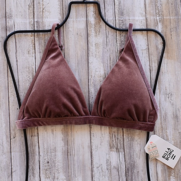 Billabong Other - Billabong Vintage Plum Velvet Tri Bikini Top